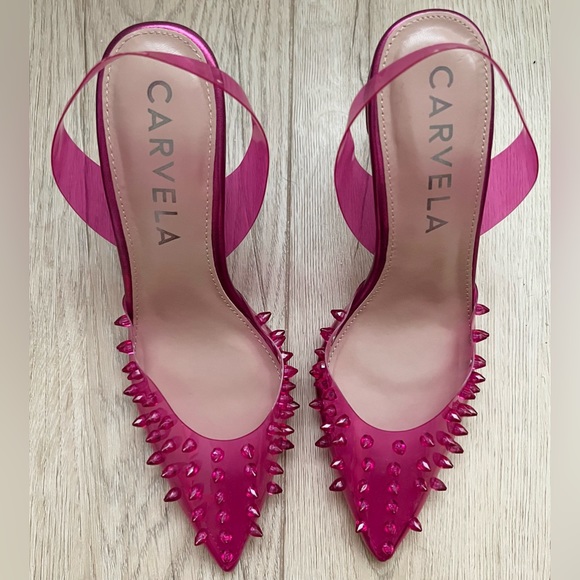Carvela ♡ Lapis Hot Pink Spiked Heels - Picture 2 of 4